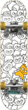Meow Sticker Pile Skateboard Completo